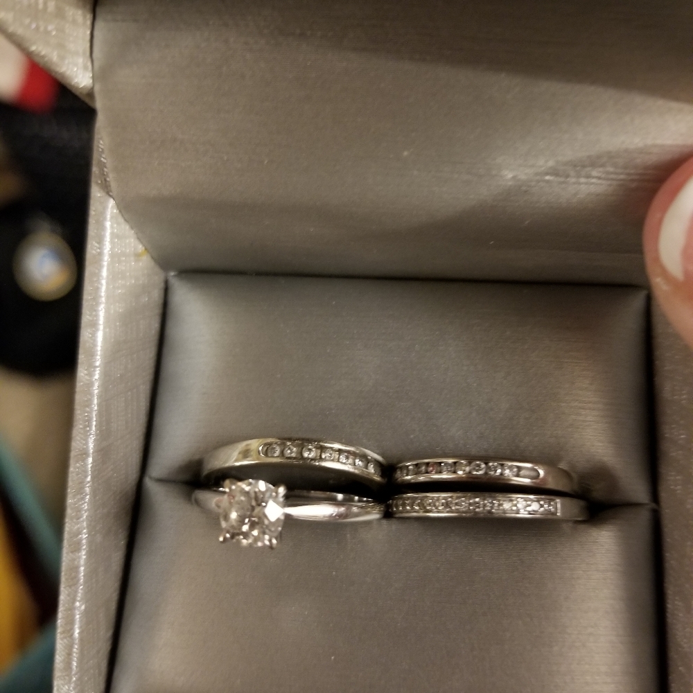 Engagement and wedding set, Zales, size 7